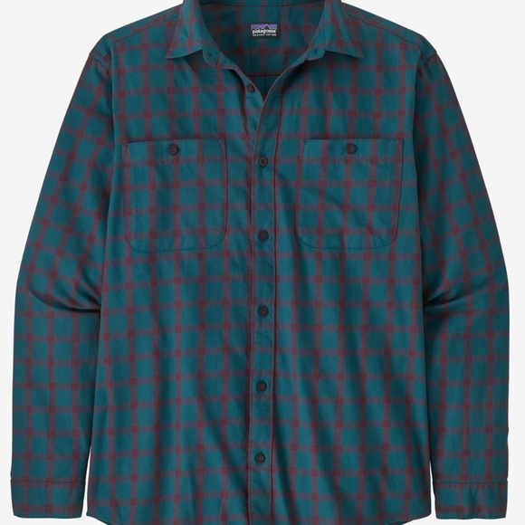 EUC Patagonia Long-Sleeved Pima Cotton Shirt, Blue/Red plaid, size L - Picture 7 of 7